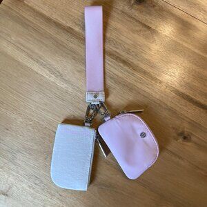 Lululemon Dual Pouch Wristlet - White Opal/Meadowsweet Pink
